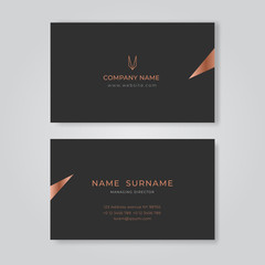 Gray business card minimal clean design vector template