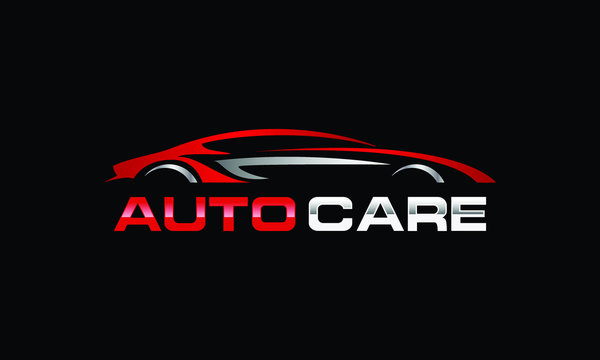 Auto car Logo Template vector icon Silver and red colors, Garage. Car Services symbol. Cars sign illustration. Design automobile logo vector. Automotive logo icon. Automobile logo symbol. Car service 
