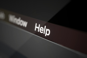 Help menu on the display