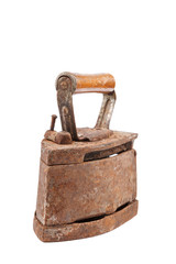 Ancient iron isolated on a white background