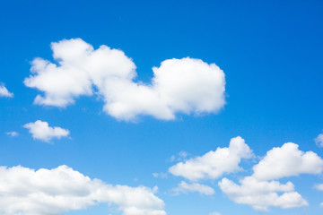 The blue sky is full of beautiful white clouds.