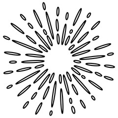 Obraz premium doodle design element, starburst, firework, sunburst, explosion for concept design.