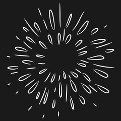 doodle design element, starburst, firework, sunburst, explosion for concept design.