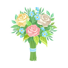 Cute and Elegant Wedding Bouquet Vector Illustration