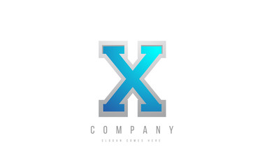 Obraz premium letter X alphabet blue grey white color for company logo icon design. Usable for a company logotype or business
