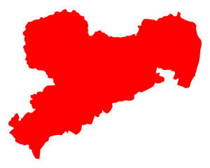 Fototapeta premium Karte von Sachsen
