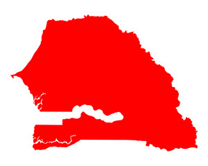 Karte des Senegal