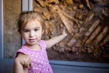 Cute girl in museum