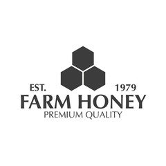 Fresh Organic Honey logo and icons with honeycombs.