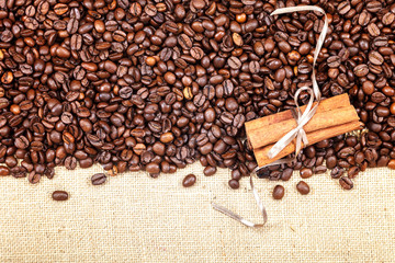 Coffee beans isolated on a white background