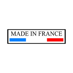 Made in FRANCE label in frame with flag colors.