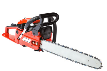 Naklejka premium Chainsaw isolated on a white background.