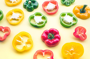 Sweet pepper or bell pepper,chilli cut Sliced in colorful.