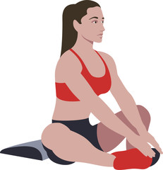 Woman training AB Mat sit up core crossfit workout with gym equipment. Healthy active lifestyle. Strong physical beautiful body. Strength training session