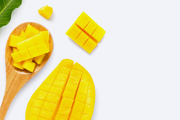 Tropical fruit, Mango  on white background.