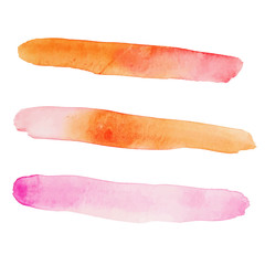 Watercolor brush strokes banners. Vector illustration