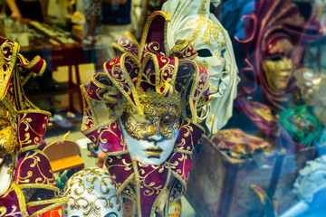 Carnival masks on street sale in Venice