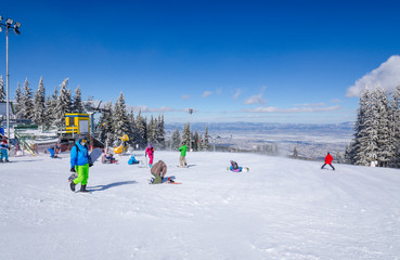 Vitoshko Lale ski run at the Aleko ski center on Vitosha mountain in Bulgaria