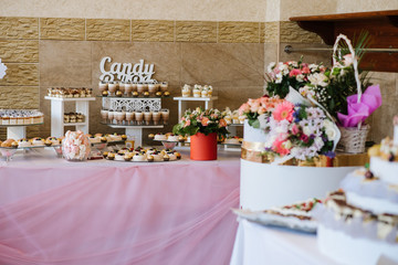Sweet candy bar on a celebration day