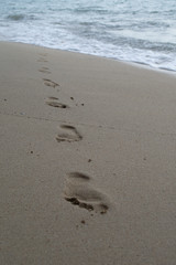 footprints on the beach