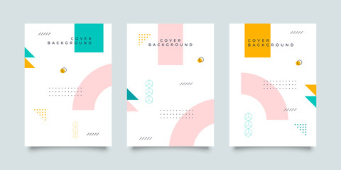 Covers with trendy minimal design. Cool geometric backgrounds for your design. Applicable for Banners, Placards, Posters, Flyers etc. Eps10 vector template.	