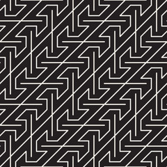 Vector seamless dark pattern. Geometric stripes ornament. Simple lines background.