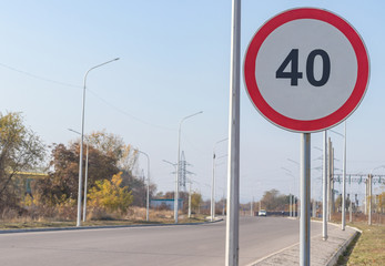 Speed limit sign 40 kilometers per hour