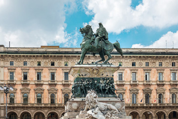 MILAN, ITALY - May 29, 2018: antique city building in Milan, italy
