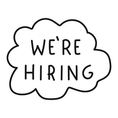 We're hiring. Outline vector illustration on white background.