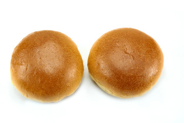 round bun on a white background