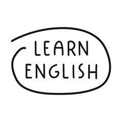 Learn English. Vector hand drawn illustration on white background.