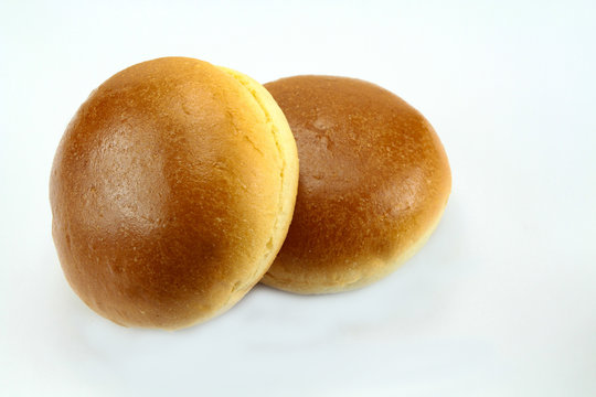 round bun on a white background