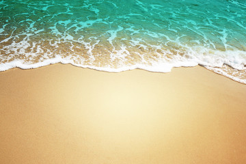 Fototapeta na wymiar Beautiful soft blue wave of the sea. Summer nature background.