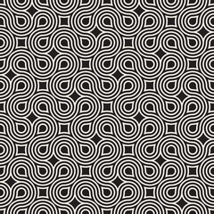 Vector seamless geometric pattern. Irregular linear abstract grid. Chaotic maze rounded thin lines texture.