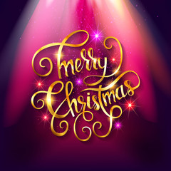 Golden lettering merry Christmas