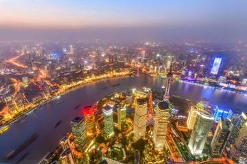 Fototapeta na wymiar Shanghai skyline cityscape, modern building of the lujiazui financial centre in shanghai china.
