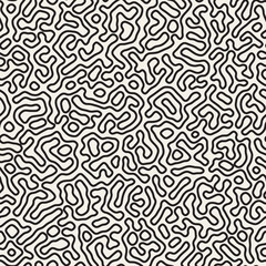 Fototapeta premium Vector seamless pattern. Monochrome organic shapes texture. Abstract rounded messy lines stylish background.