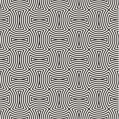 Vector seamless pattern. Repeating geometric black and white lines. Abstract lattice background design.