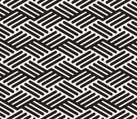 Vector seamless pattern. Repeating geometric elements. Stylish monochrome abstract background design.