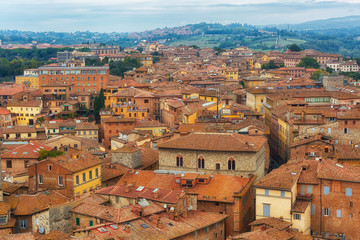 Naklejka premium Ancient city of Siena, Tuscany, Italy. Top view