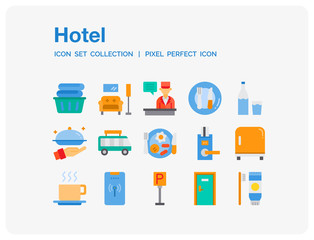Hotel Icons Set. UI Pixel Perfect Well-crafted Vector Thin Line Icons. The illustrations are a vector.
