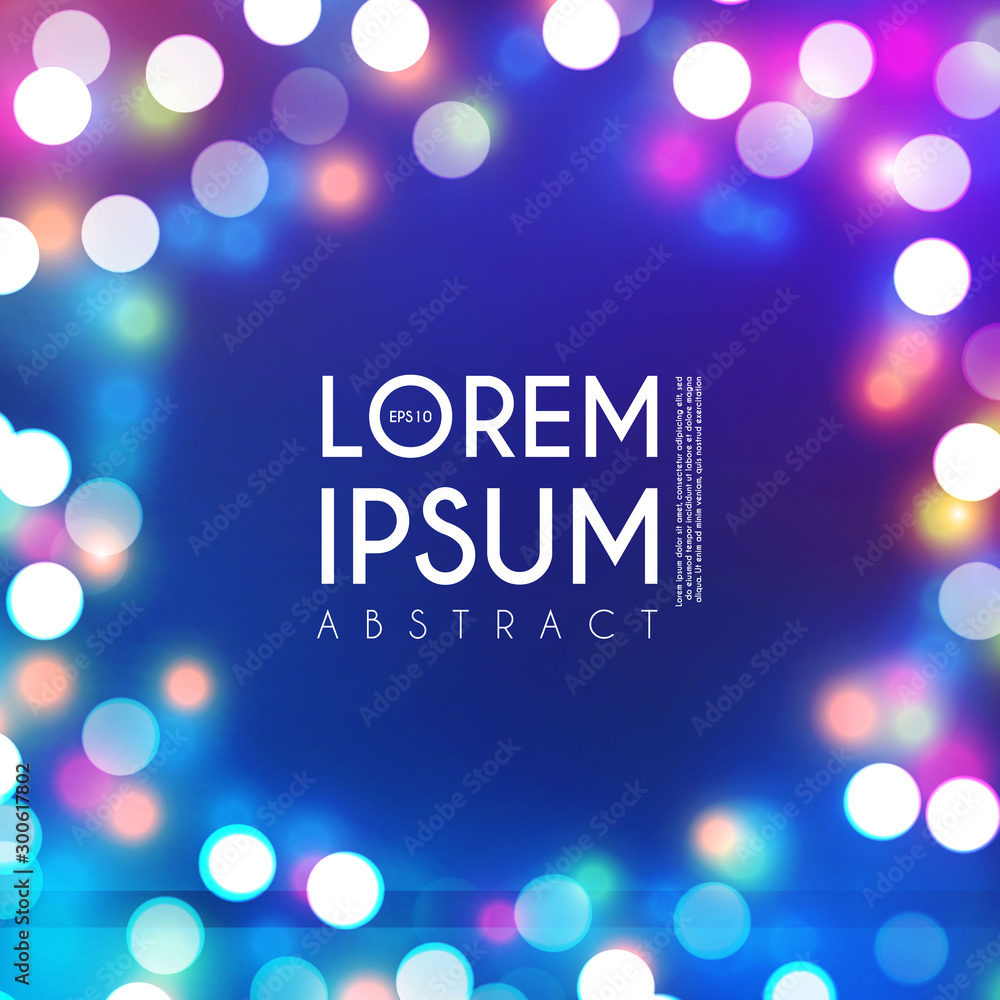 Wall mural anstract colorful bokeh background with lights. shining design.