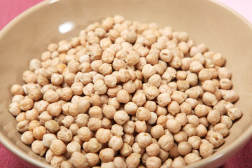 raw chickpeas on the table.
