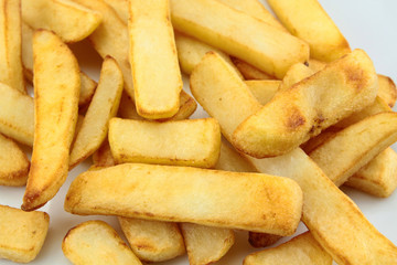 french fries on a white background