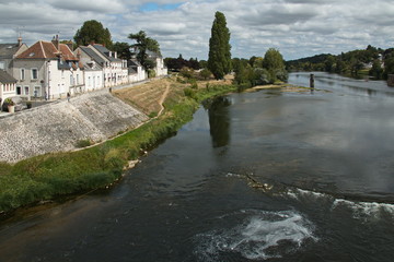 Fototapeta na wymiar River Loire in Amboise in France,Europe