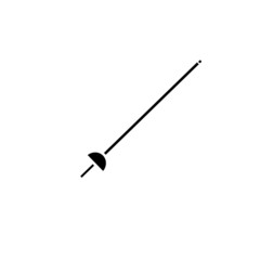 Fencing foil simple icon vector