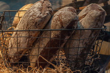 Different types of handmade bread. Different forms of bread