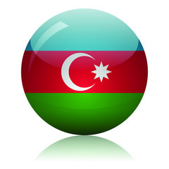 Azerbaijani flag glass icon vector illustration
