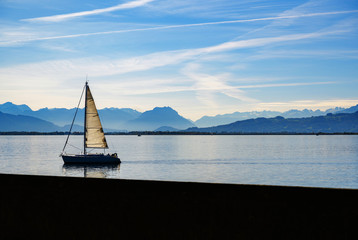 Obraz premium Sailboat on lake Constance.