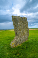The Standing Stones of Stenness, a Neolithic monument on the mainland of Orkney, Scotland.
